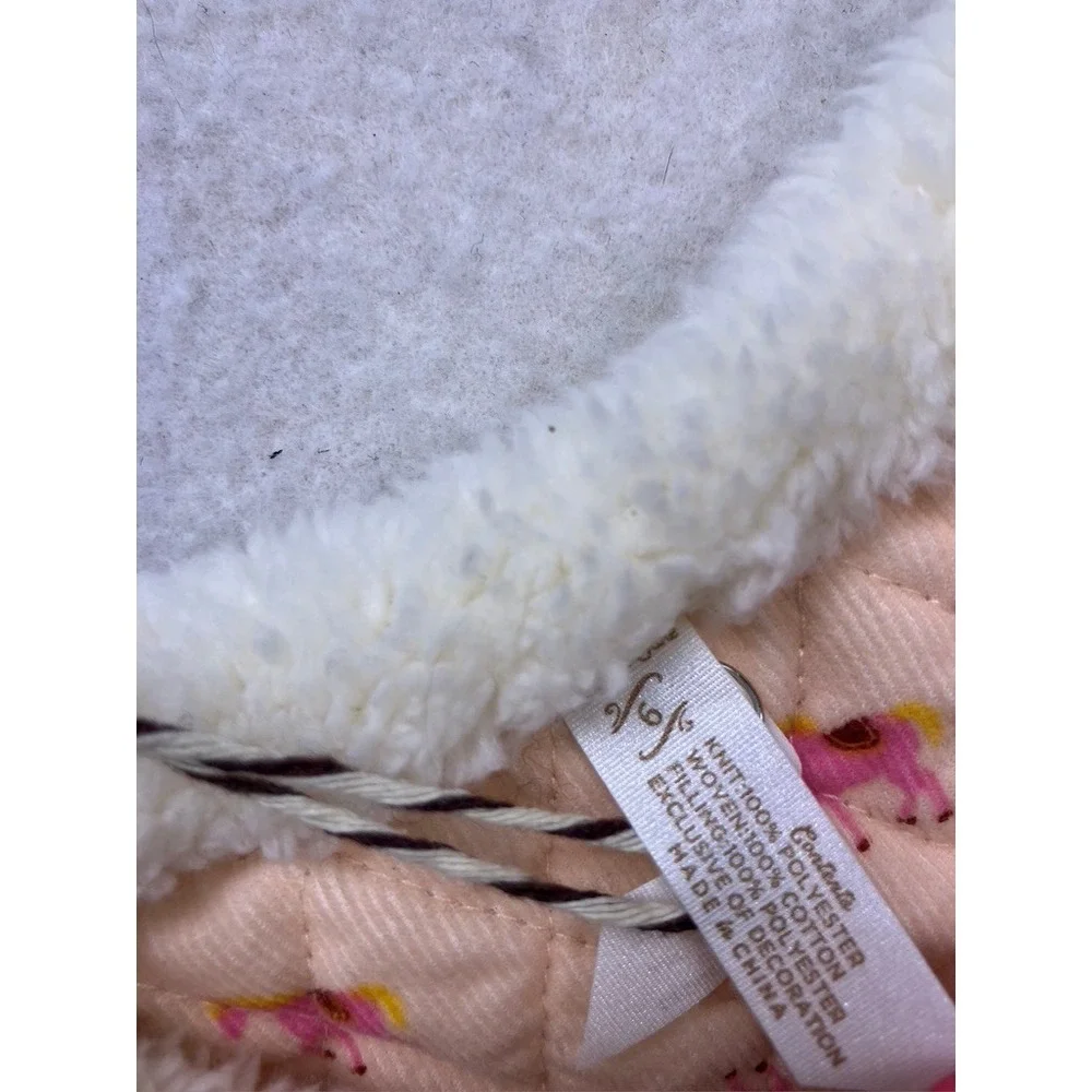 Matilda Jane Quilted Vest Kids 6 Pink New Reversible Horse Print‎ Toggle Sherpa